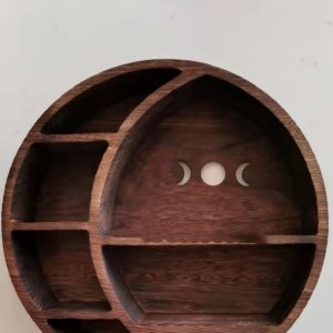Wall Mounted Moon Rack Wooden Floating Rack Hanging Storage