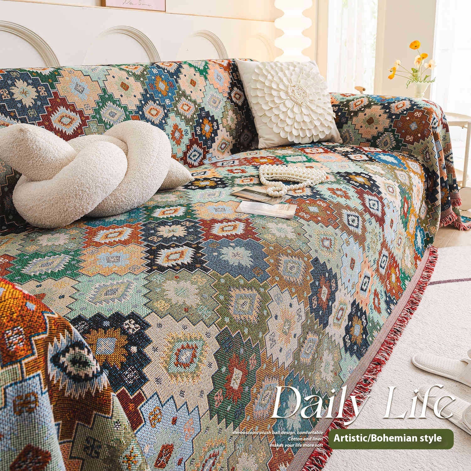 Bohemian Sofa Towel Ethnic Cloth Universal Cover Cover - Image 2