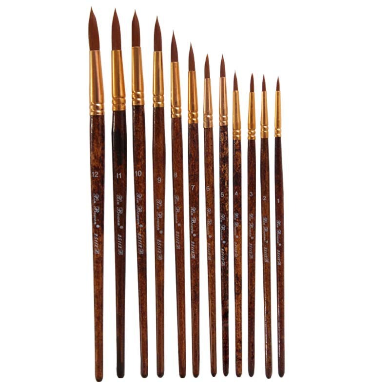 12 Pcs Set Nylon Hair Watercolor Paint Brushes - Image 2