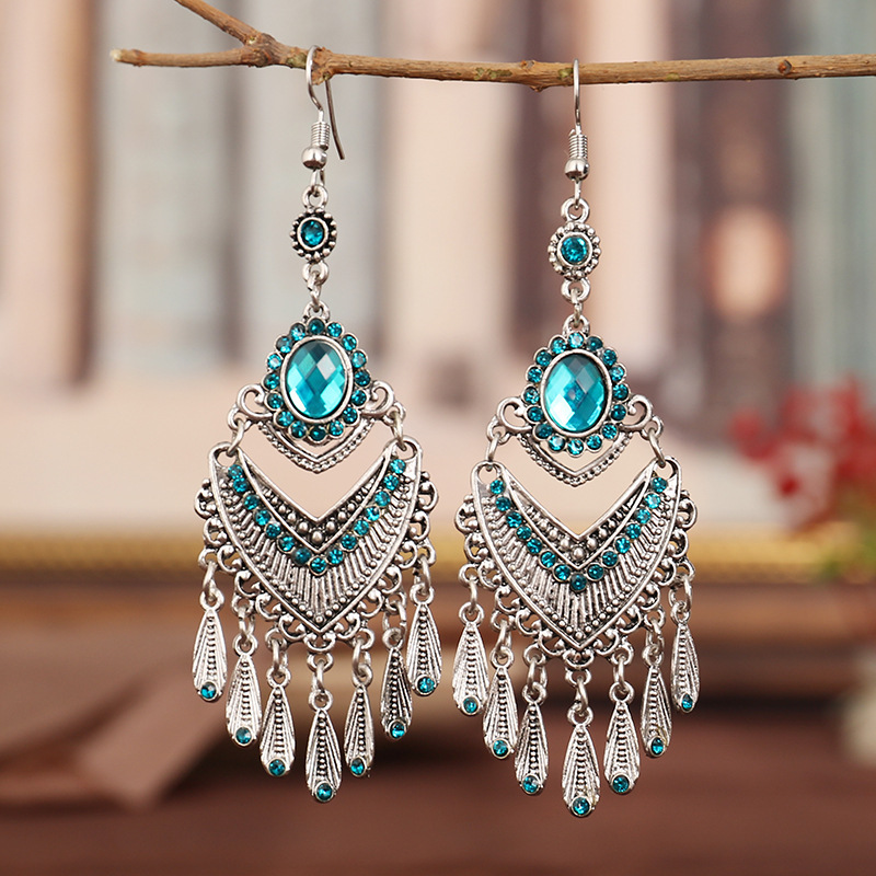 Multi-layered diamond vintage earrings - Image 3