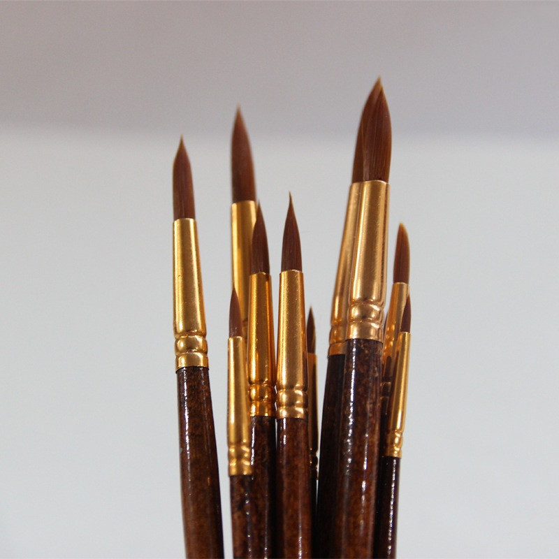 12 Pcs Set Nylon Hair Watercolor Paint Brushes