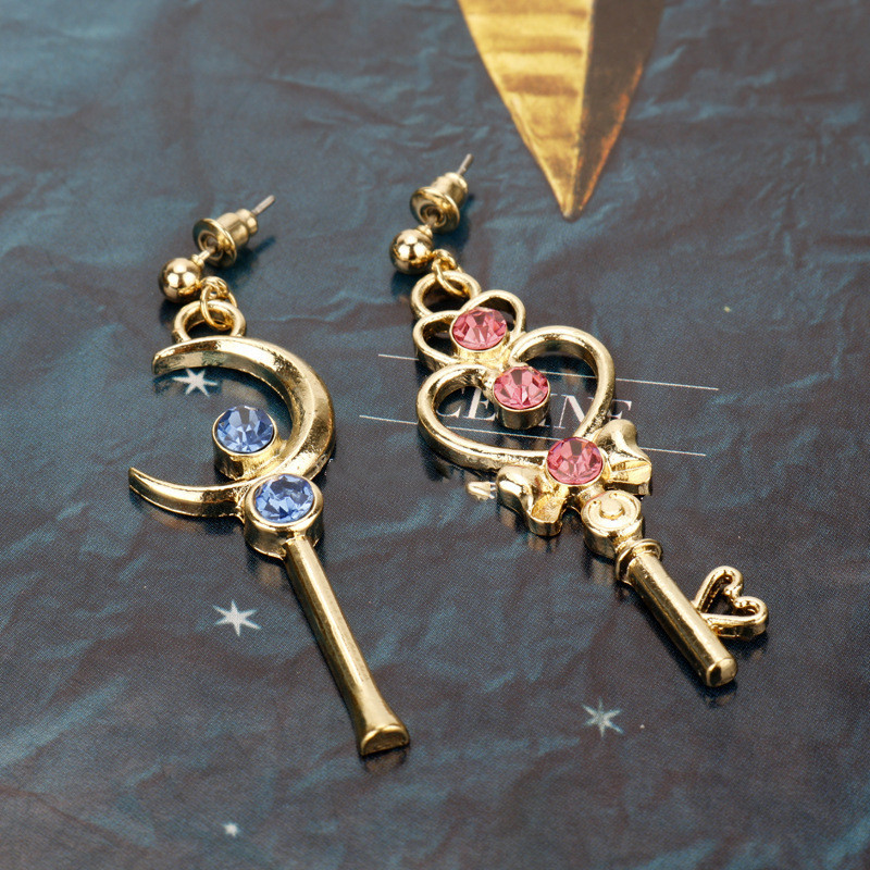 Love Stud Earrings Long Asymmetrical Earrings