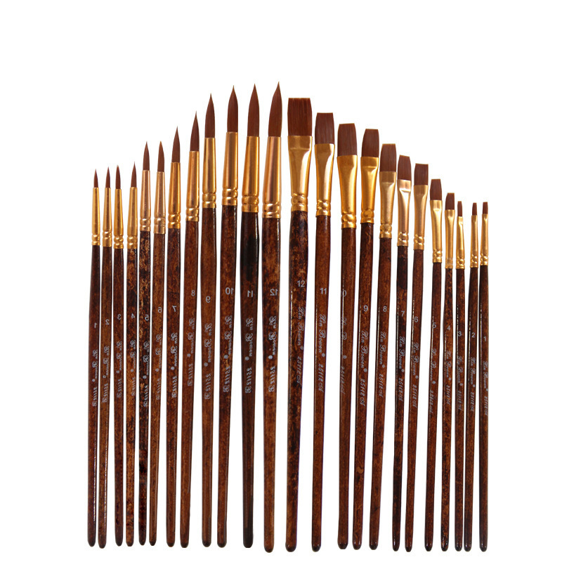 12 Pcs Set Nylon Hair Watercolor Paint Brushes - Image 3