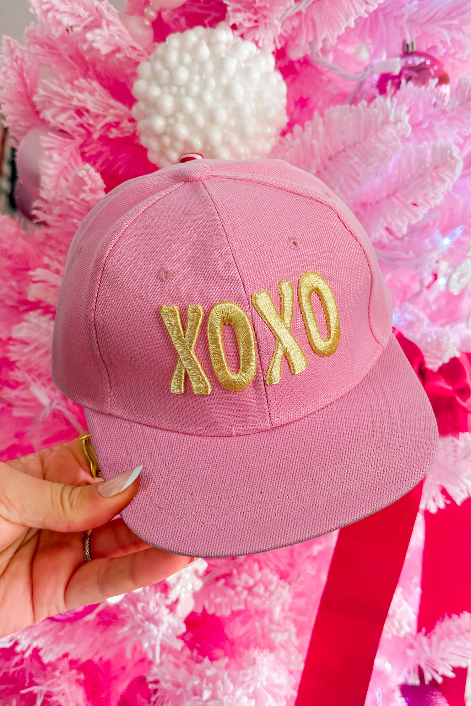 Bonbon XOXO Letter Embroidered Valentines Day Custom Baseball Cap - Image 2