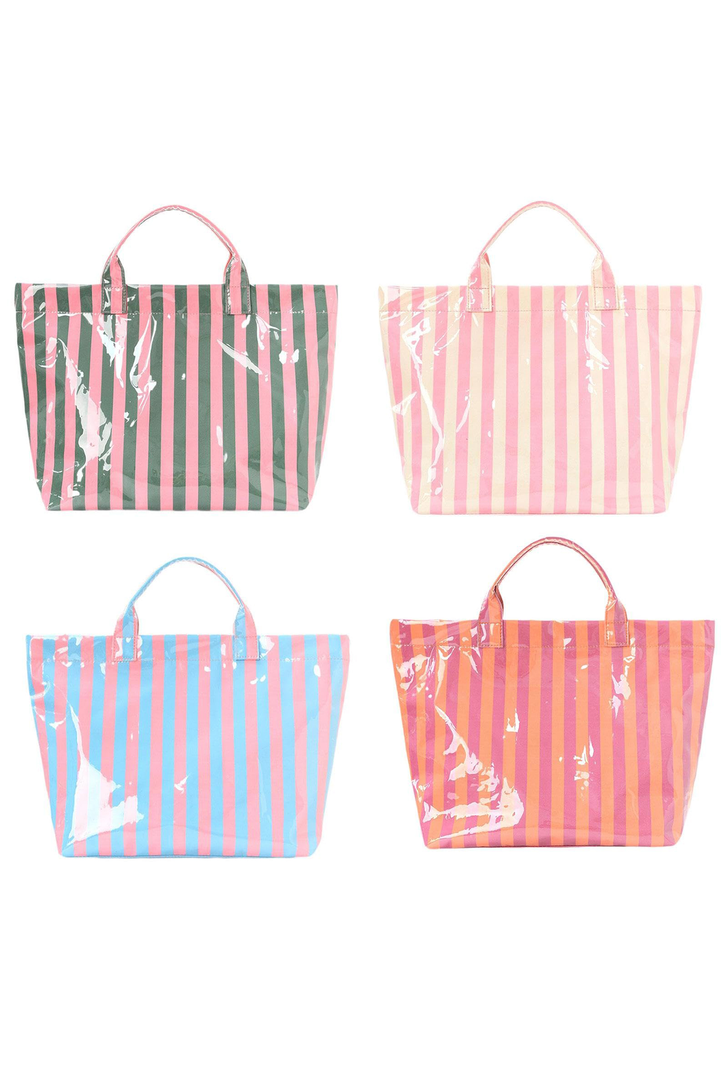 Rainbow Glossy Striped Vinyl Large Tote Bag - Image 18