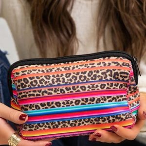 Multicolor Serape Leopard Make up Storage Bag 14*19CM