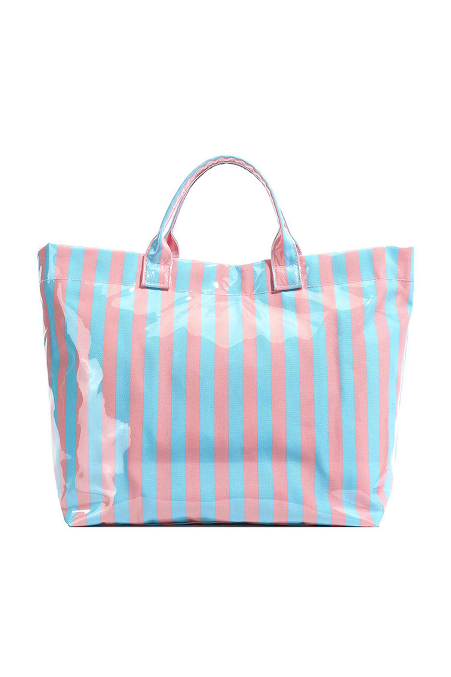 Rainbow Glossy Striped Vinyl Large Tote Bag - Image 17