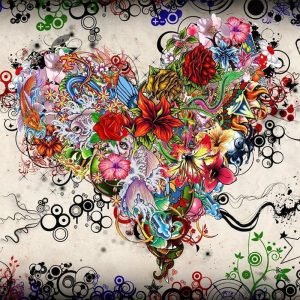 Floral Heart Diamond Painting Kit