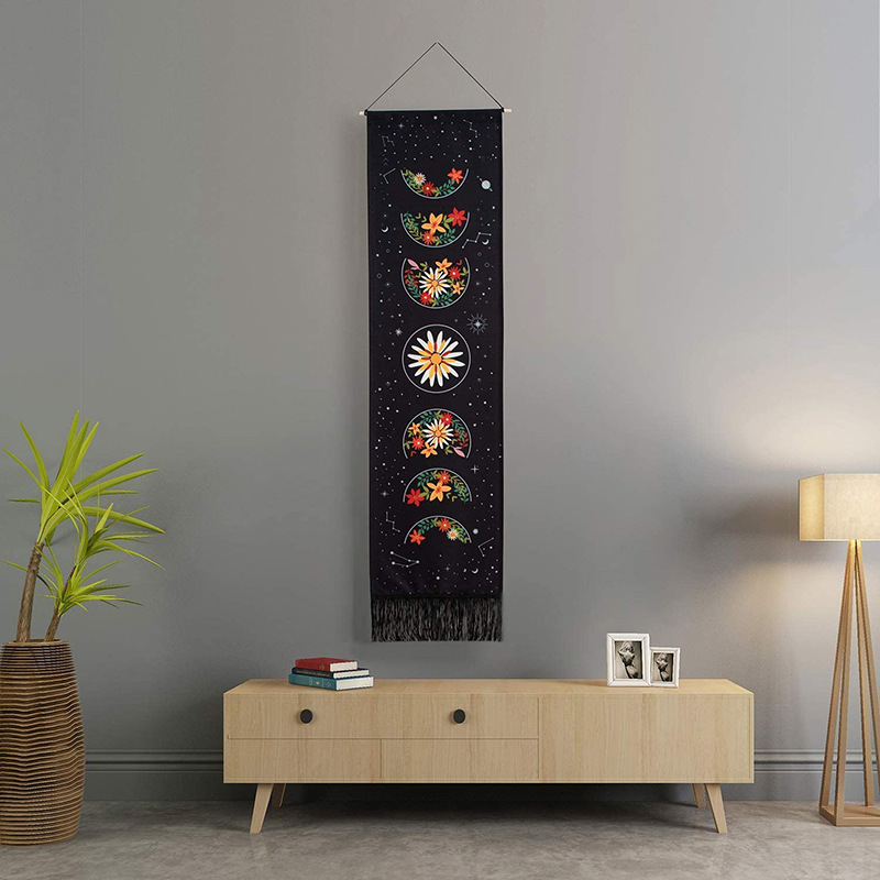 Boho Floral Eclipse Plaid Tapestry - Image 5