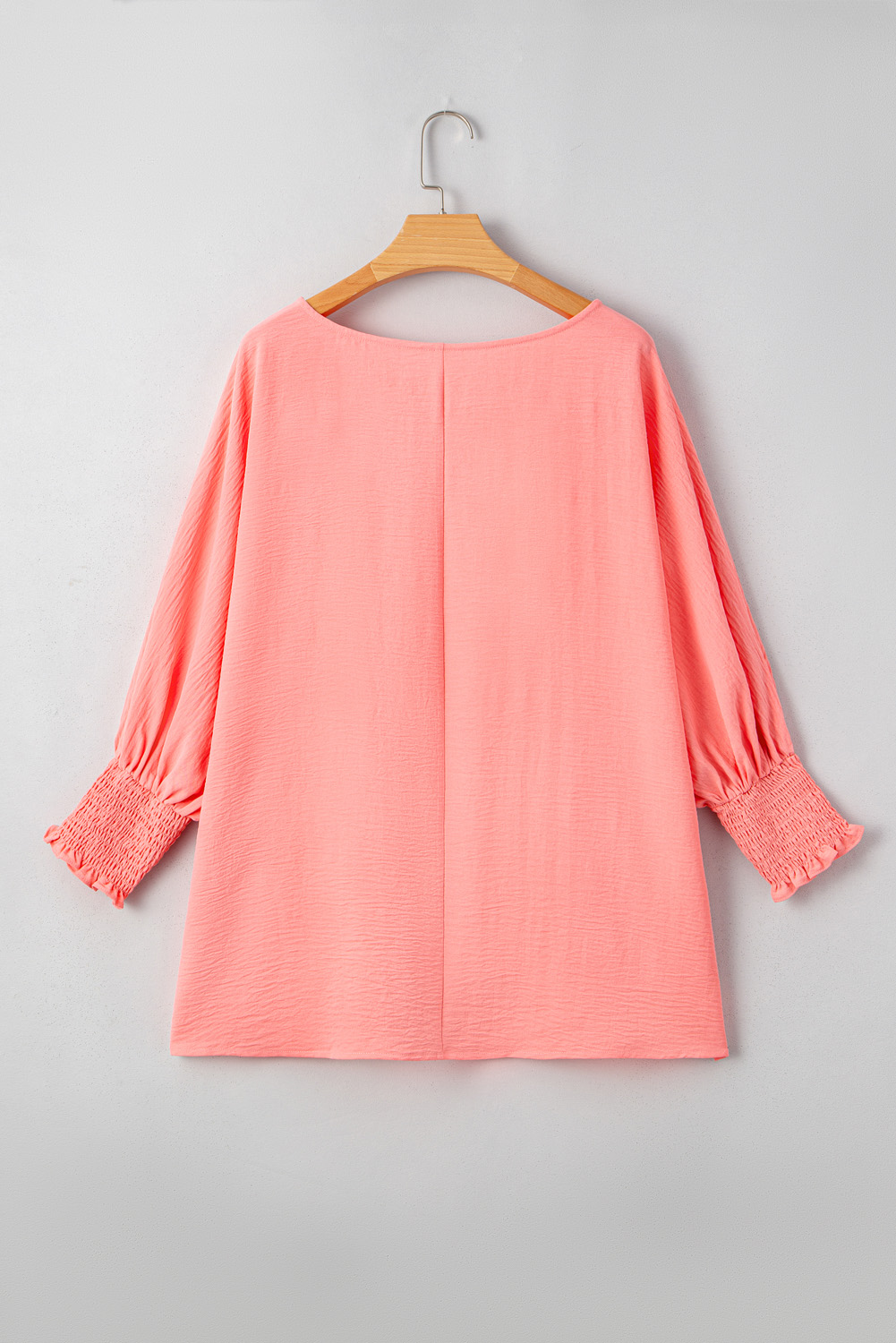 Blossom Shirred Cuffs Half Sleeve Plus Size Textured Blouse - Image 8