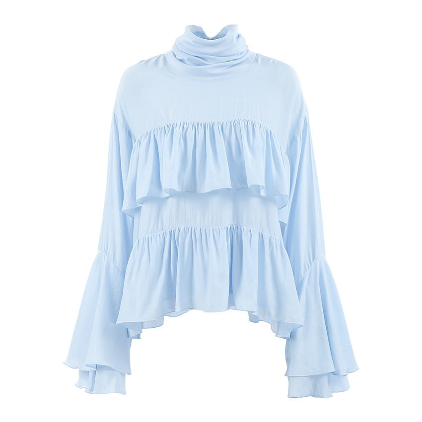 Blue Bell Sleeve Ruffle Blouse - Image 5