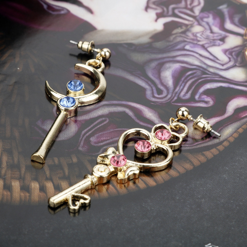 Love Stud Earrings Long Asymmetrical Earrings - Image 4