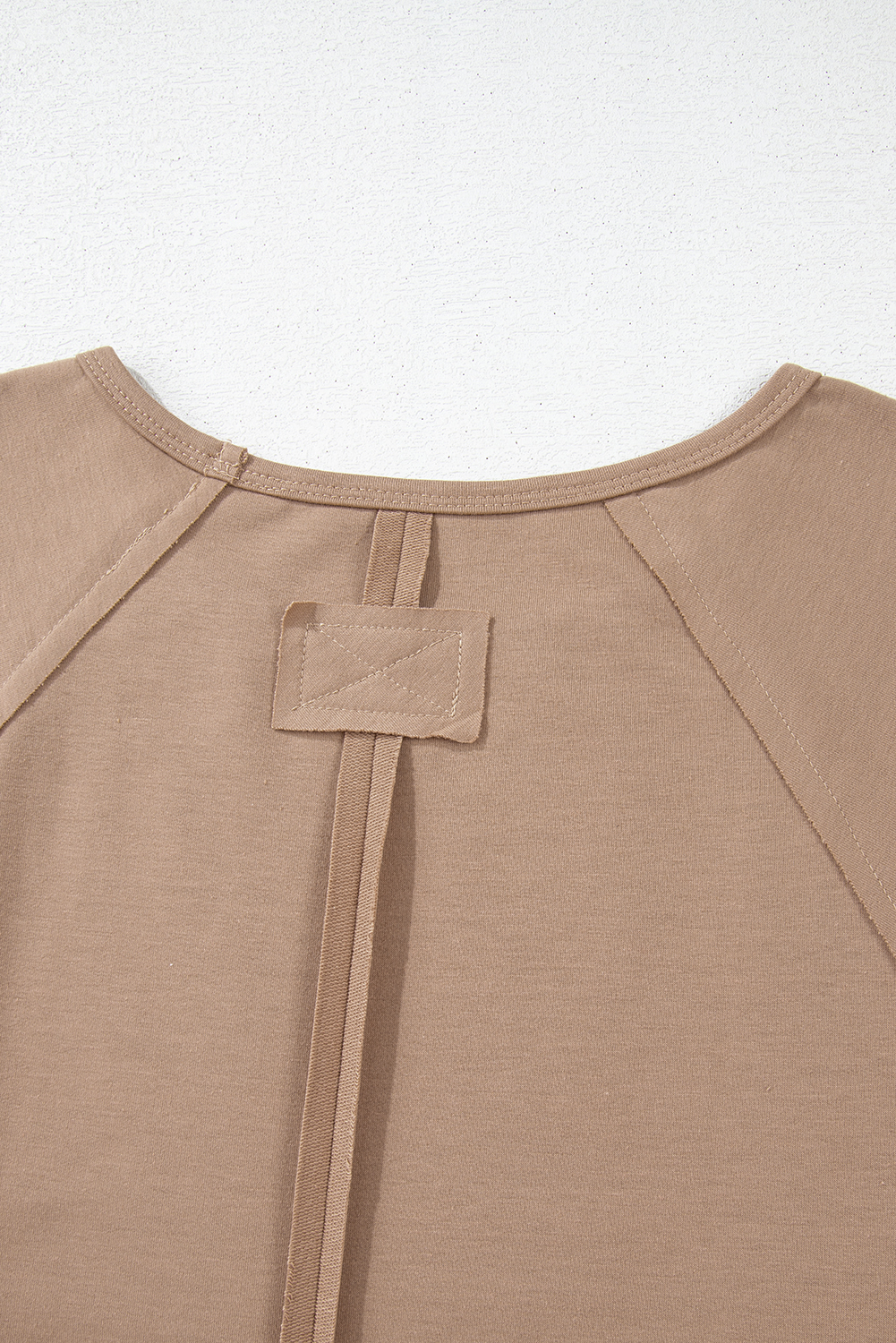 Light French Beige Plus Size Flower Striped Patchwork Puff Sleeve Loose Sweatshirt - Image 6