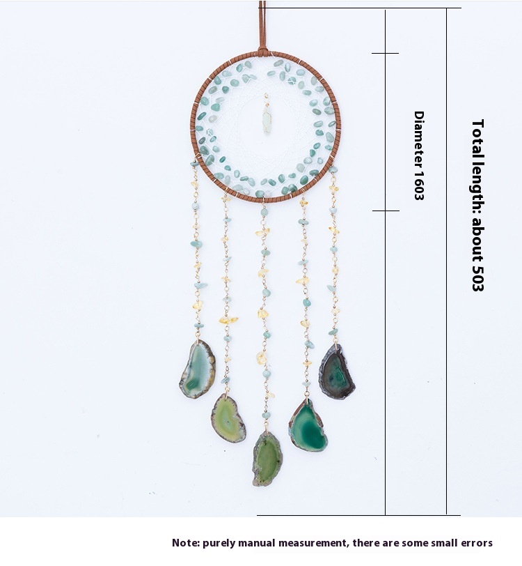 Rough Stone Side Agate Slices Dreamcatcher Home Decorative Pendant - Image 7