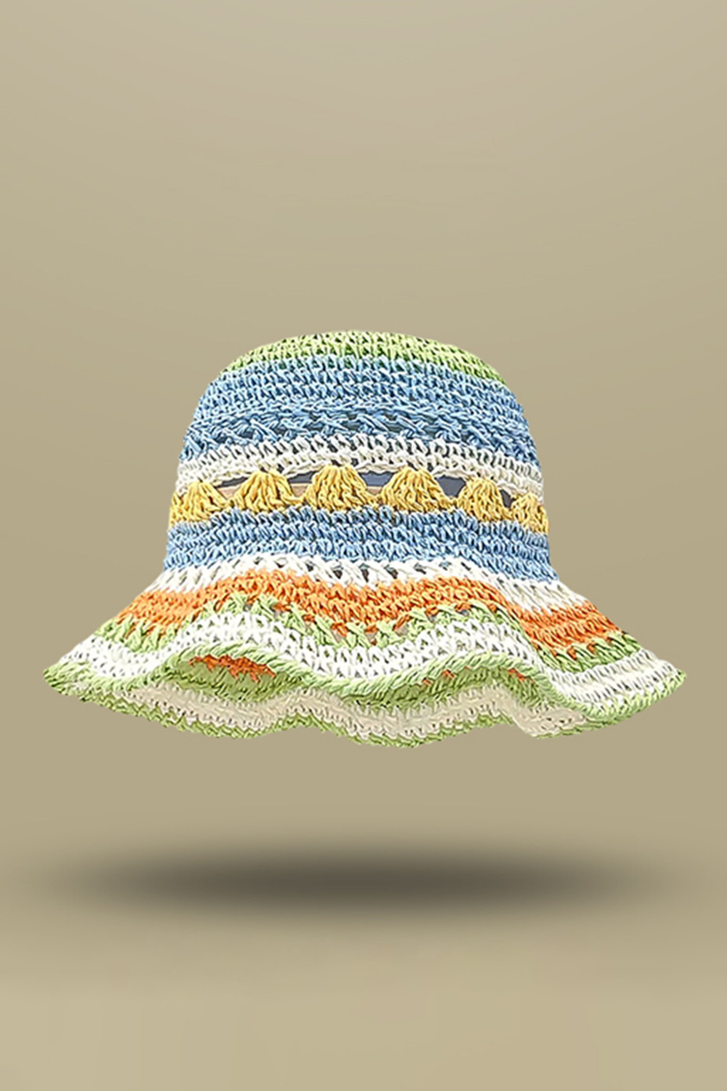 White Papyrus Weaving Straw Fisherman Hat - Image 5