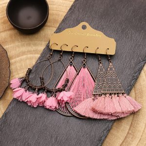 New Accessories Boho Fringe Flower Drop Earrings