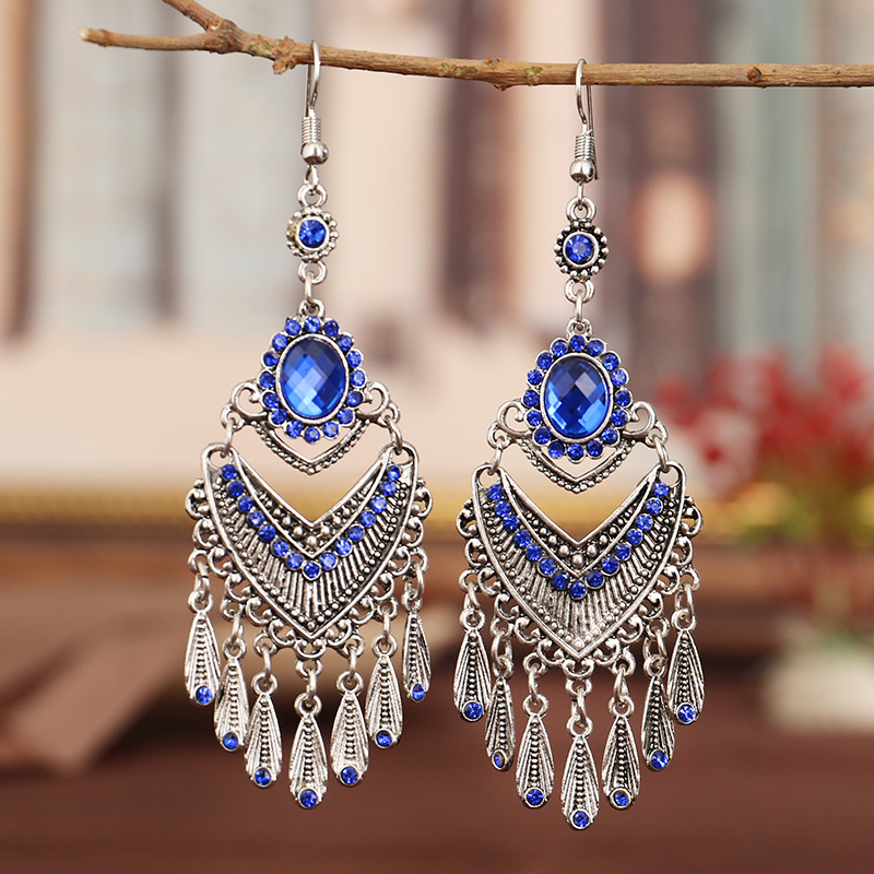 Multi-layered diamond vintage earrings - Image 6