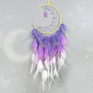 Dreamcatcher Fairy Feather Hanging Ornament Crystal Hand-woven Wind Chimes