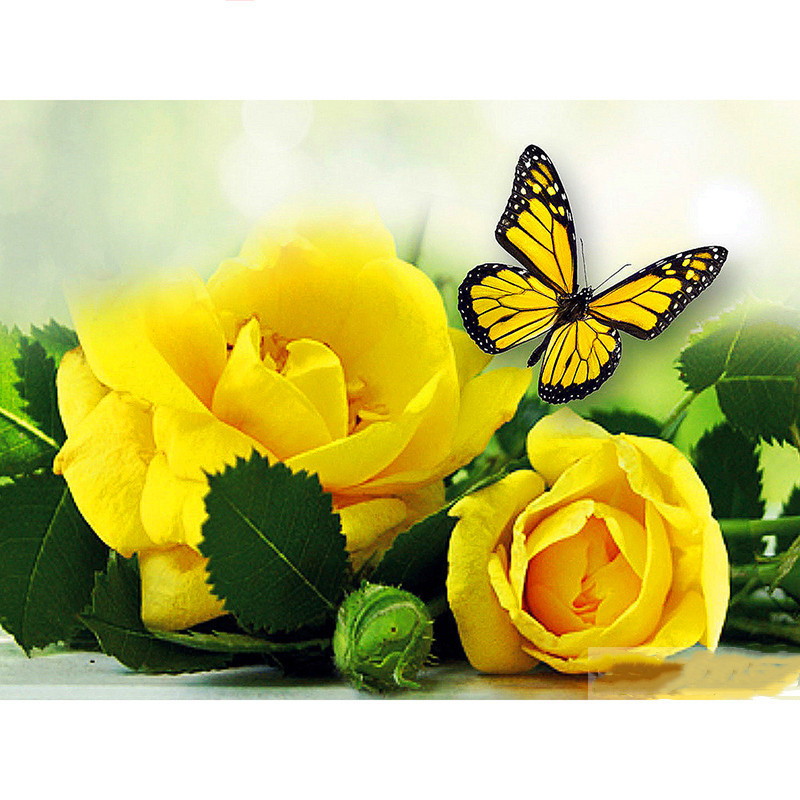 Rose & Butterfly Diamond Painting Kit