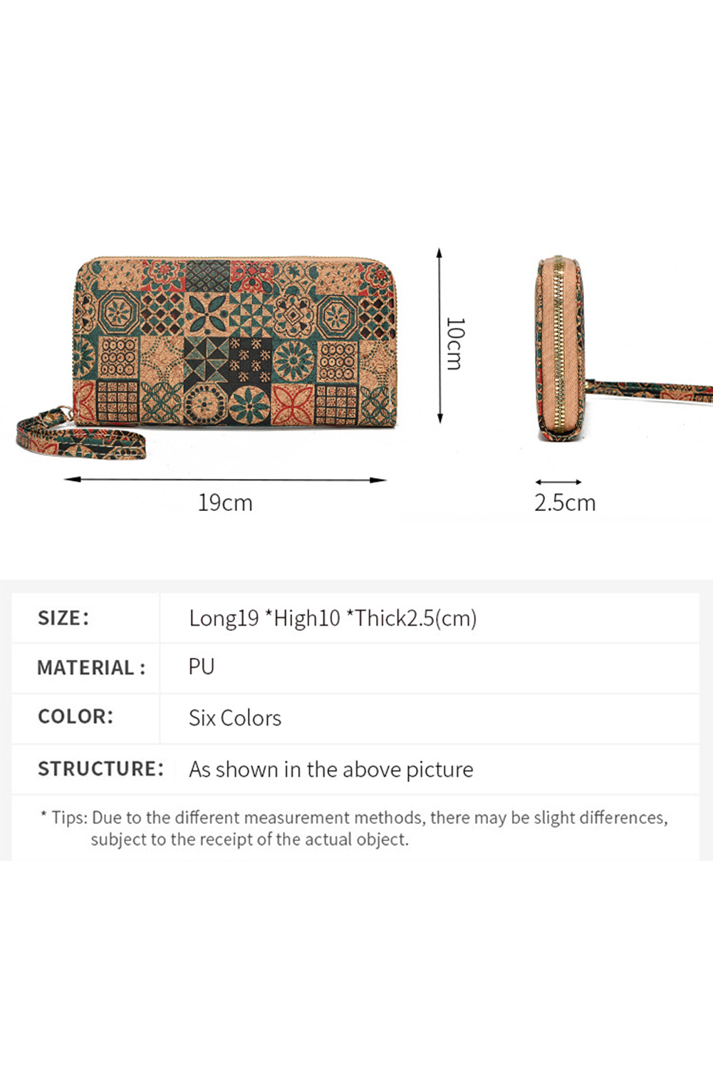 Brown Western Pattern Print Wristlet PU Leather Wallet - Image 6