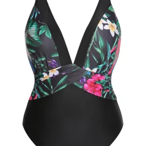 Multicolor V-Neck U-Back Swimsuit