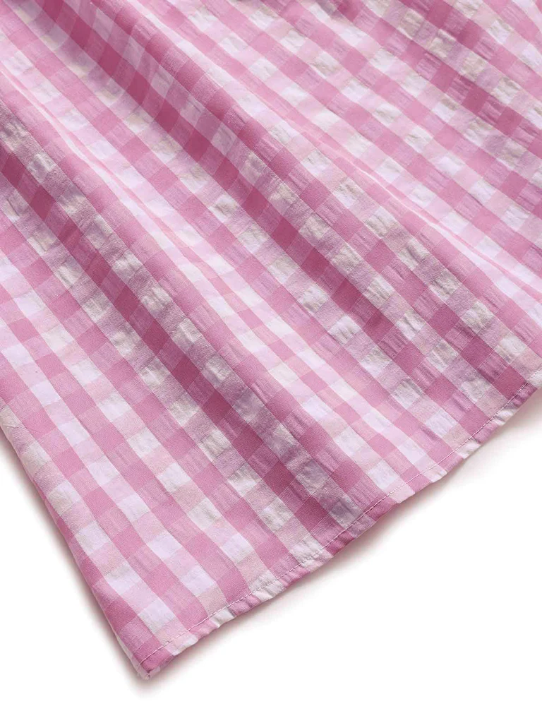 Pink Bow Gingham Ruffle Pajama Set - Image 3