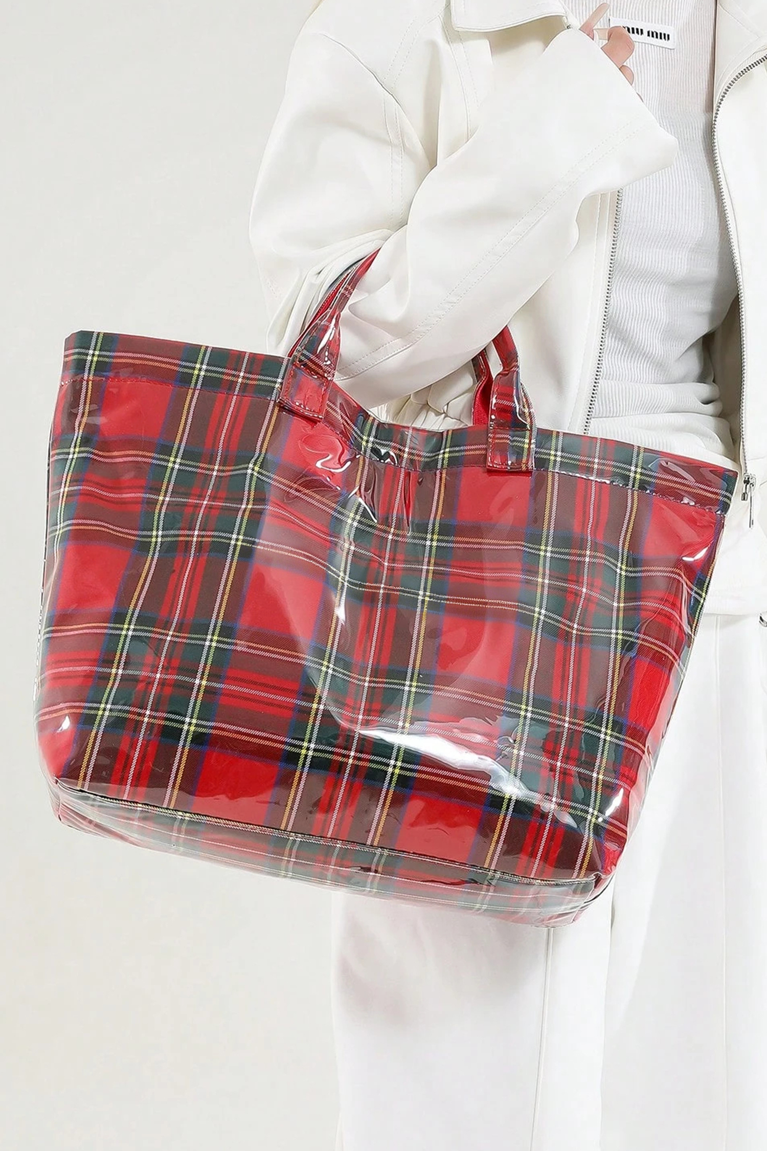 Orchid Eyelet Flower Pattern PVC Glossy Waterproof Tote Bag - Image 6