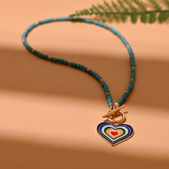 Bead Necklace Women's Round Devil's Eye Pendant Necklace - Image 8