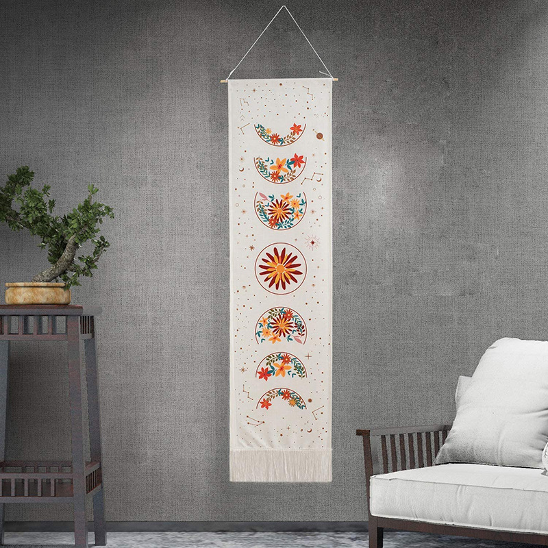 Boho Floral Eclipse Plaid Tapestry - Image 3