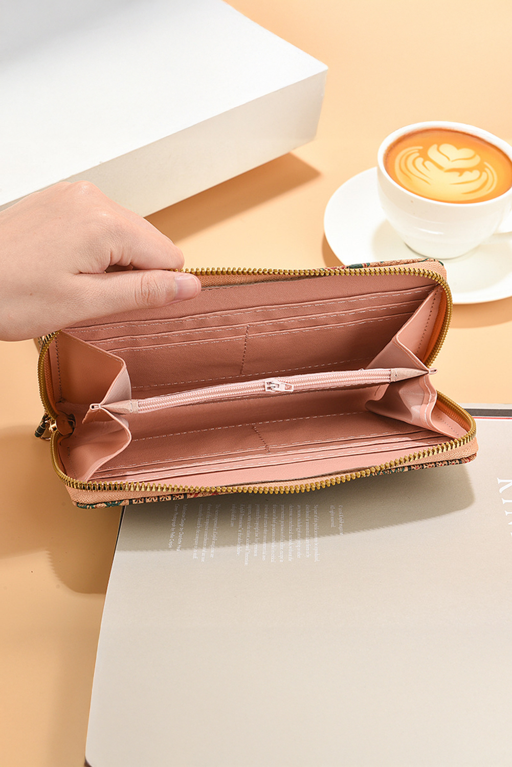 Brown Western Pattern Print Wristlet PU Leather Wallet - Image 2