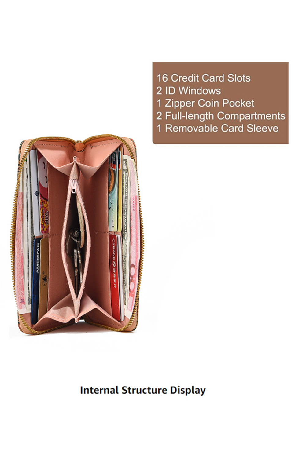 Brown Western Pattern Print Wristlet PU Leather Wallet - Image 5