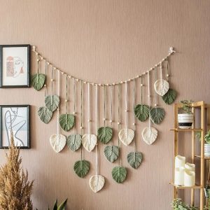 Nordic Hand-woven Leaf Tapestry