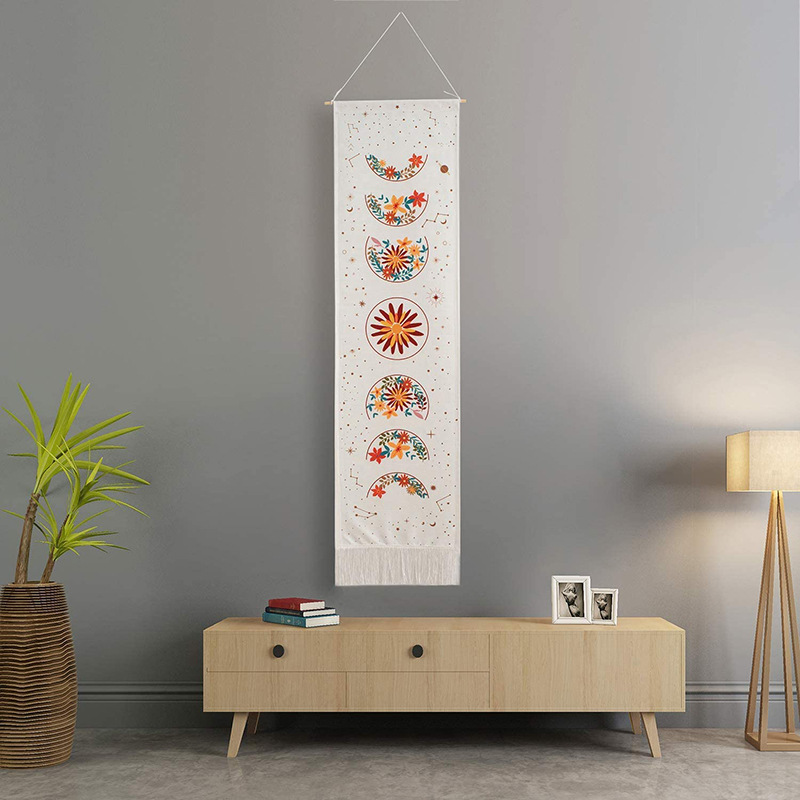 Boho Floral Eclipse Plaid Tapestry - Image 2