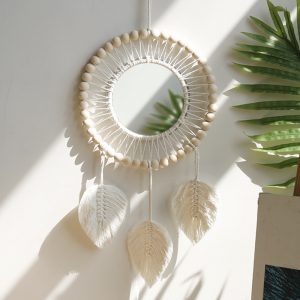 Hand-woven Wooden Bead Tapestry