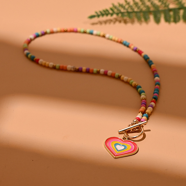 Bead Necklace Women's Round Devil's Eye Pendant Necklace - Image 9