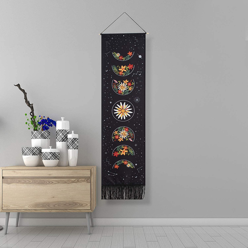 Boho Floral Eclipse Plaid Tapestry - Image 4