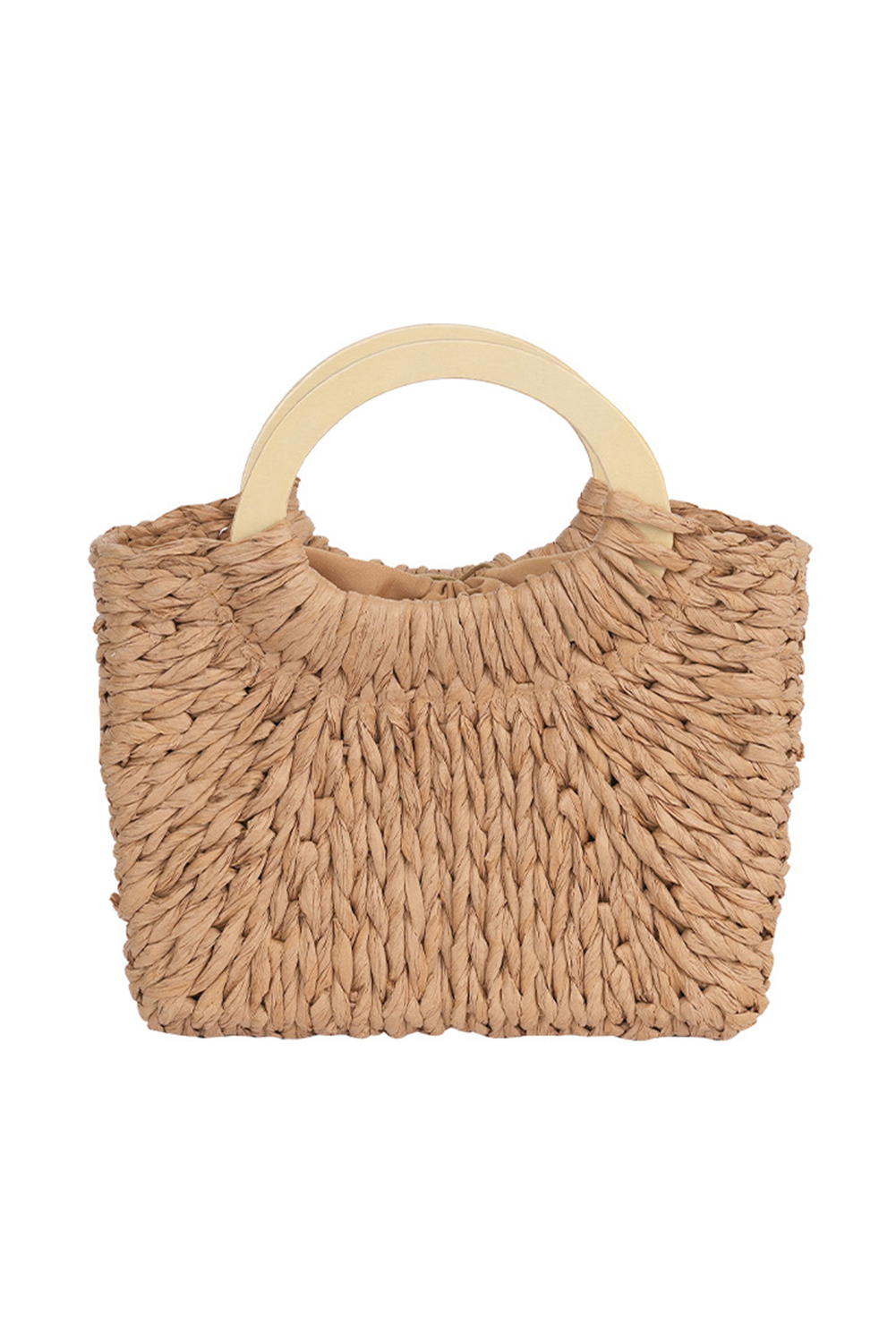Camel Retro Straw Woven Handle Bag - Image 8