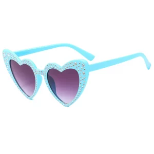 Solid Rhinestone Heart Frame Sunnies